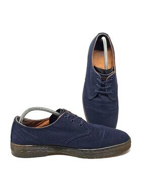 Dr. Martens Delray Navy Blue Lace Up Twill Canvas Shoes Men's Size 14M
